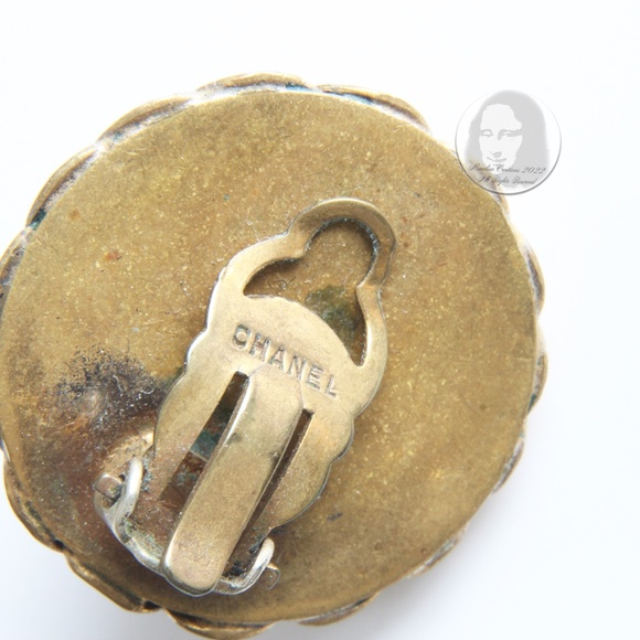 Rare Chanel Earrings Roaring Lion Head Art Deco Style Clip On Vintage 70s HTF - Picture 13 of 15